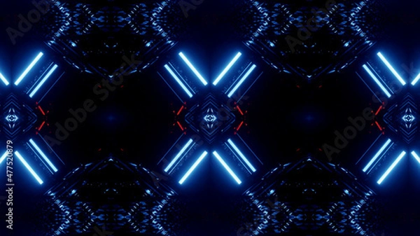 Obraz Neon Disco Lights And Futuristic Hi-Tech Sci Fi Illustration Background Wallpaper Texture for Banners, Web Templates, Titles, Texts, Flyers, Book Covers and ect.