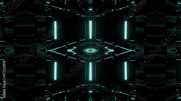 Obraz Neon Disco Lights And Futuristic Hi-Tech Sci Fi Illustration Background Wallpaper Texture for Banners, Web Templates, Titles, Texts, Flyers, Book Covers and ect.