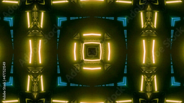 Obraz Neon Disco Lights And Futuristic Hi-Tech Sci Fi Illustration Background Wallpaper Texture for Banners, Web Templates, Titles, Texts, Flyers, Book Covers and ect.