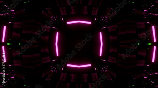 Fototapeta Neon Disco Lights And Futuristic Hi-Tech Sci Fi Illustration Background Wallpaper Texture for Banners, Web Templates, Titles, Texts, Flyers, Book Covers and ect.