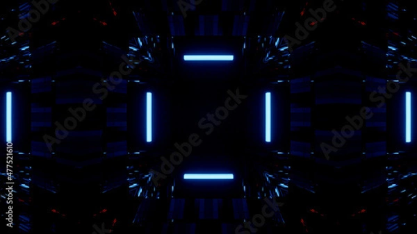 Obraz Neon Disco Lights And Futuristic Hi-Tech Sci Fi Illustration Background Wallpaper Texture for Banners, Web Templates, Titles, Texts, Flyers, Book Covers and ect.