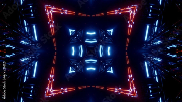 Obraz Neon Disco Lights And Futuristic Hi-Tech Sci Fi Illustration Background Wallpaper Texture for Banners, Web Templates, Titles, Texts, Flyers, Book Covers and ect.