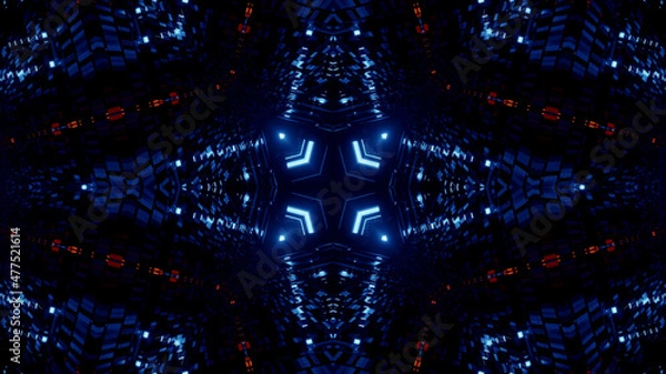 Obraz Neon Disco Lights And Futuristic Hi-Tech Sci Fi Illustration Background Wallpaper Texture for Banners, Web Templates, Titles, Texts, Flyers, Book Covers and ect.
