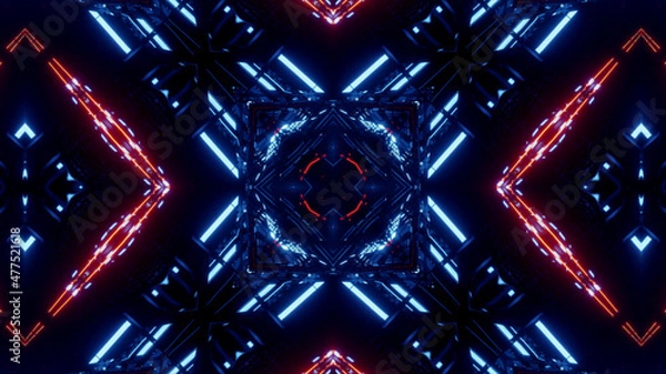 Obraz Neon Disco Lights And Futuristic Hi-Tech Sci Fi Illustration Background Wallpaper Texture for Banners, Web Templates, Titles, Texts, Flyers, Book Covers and ect.