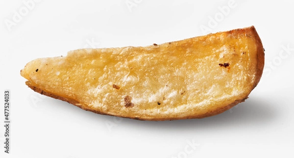 Fototapeta  Single slice of baked potato isolated on a white background