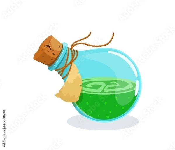 Fototapeta Magic flask glass potion bottle with elixir Vector