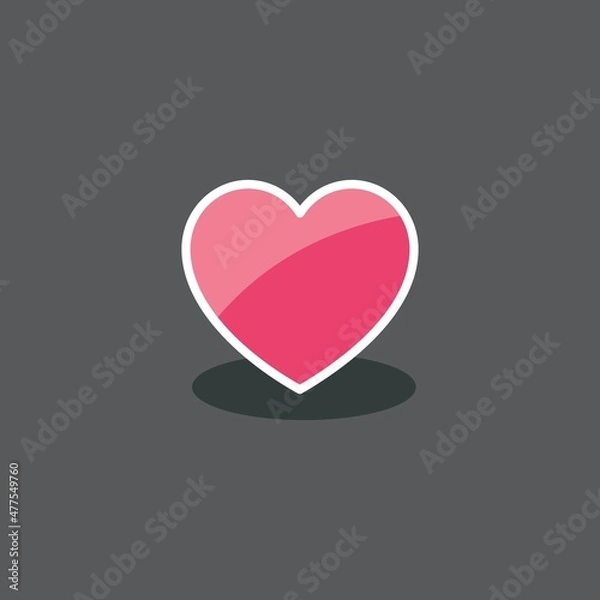 Fototapeta heart icon for games, applications. Cute cartoon buttons design. Isolated vector.