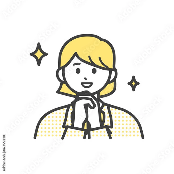 Obraz お願いする制服を着た女の子のイラスト素材