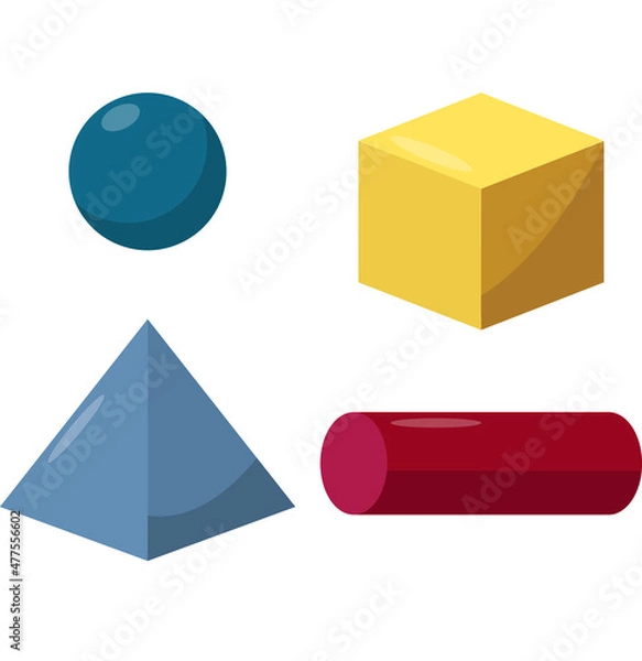 Fototapeta A set of figures. Geometric figures. Shapes in a plane.