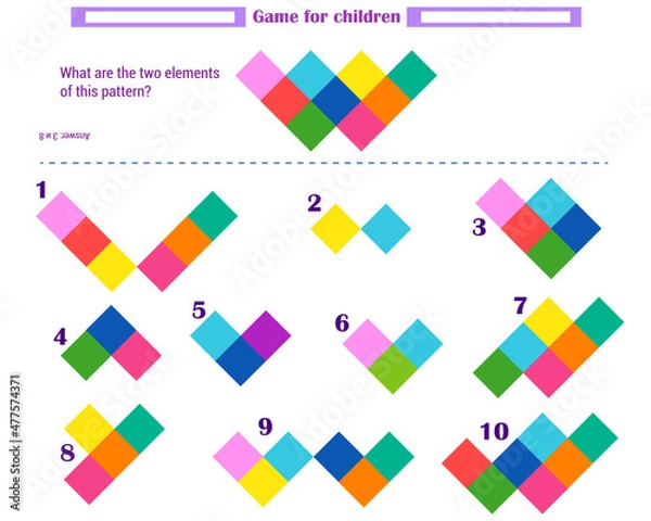 Fototapeta  Logic game for children. What elements do 