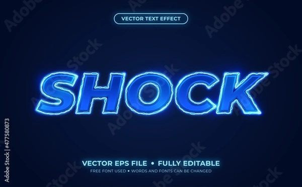 Fototapeta Shock electric style Editable Vector Text Effect