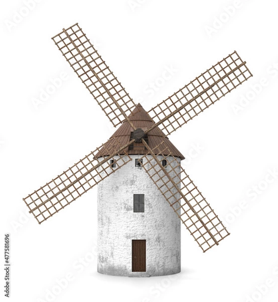 Obraz Windmill Isolated on White Background