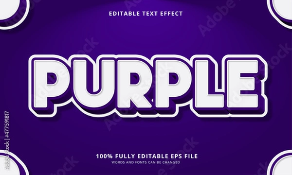 Fototapeta Purple text style editable text effect