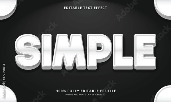 Obraz Simple text style editable text effect