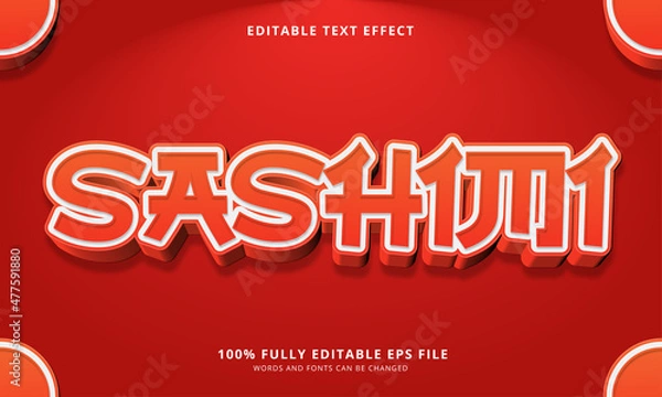 Obraz Sashimi text style editable text effect