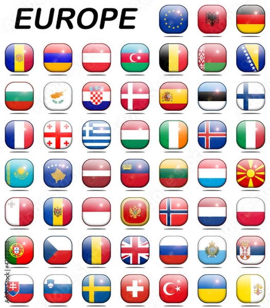 Fototapeta drapeaux d'europe