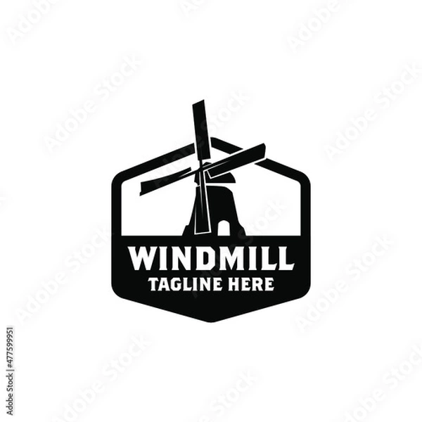 Fototapeta Windmill Logo Design Concept Vector Isolated in White Background