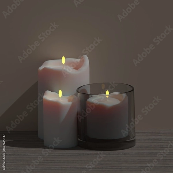 Fototapeta 3d candels. Romantic night candlelight
