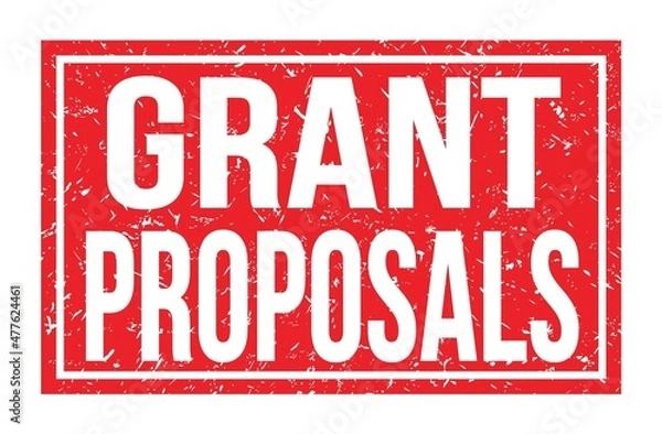 Fototapeta GRANT PROPOSALS, words on red rectangle stamp sign