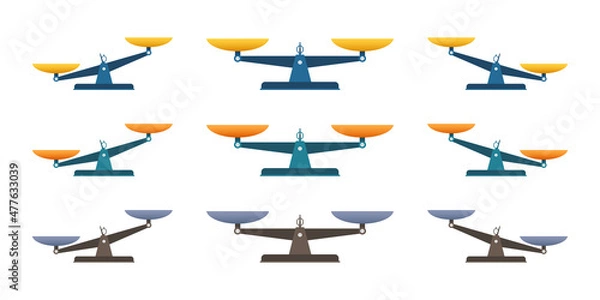 Fototapeta Scales icon set. Libra isolated on white background. Vector stock illustration.