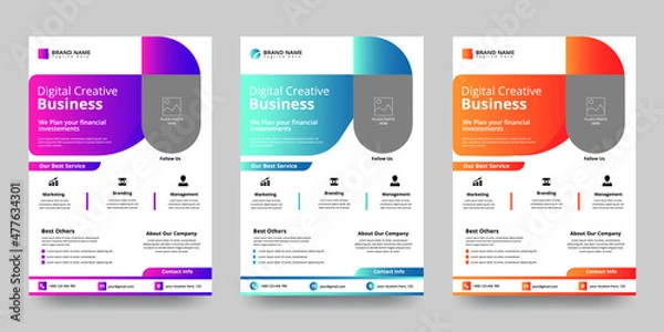 Fototapeta Creative Corporate & Business Flyer Brochure Template Design, abstract business flyer, vector template design. Brochure design, cover, annual report, poster, flyer
