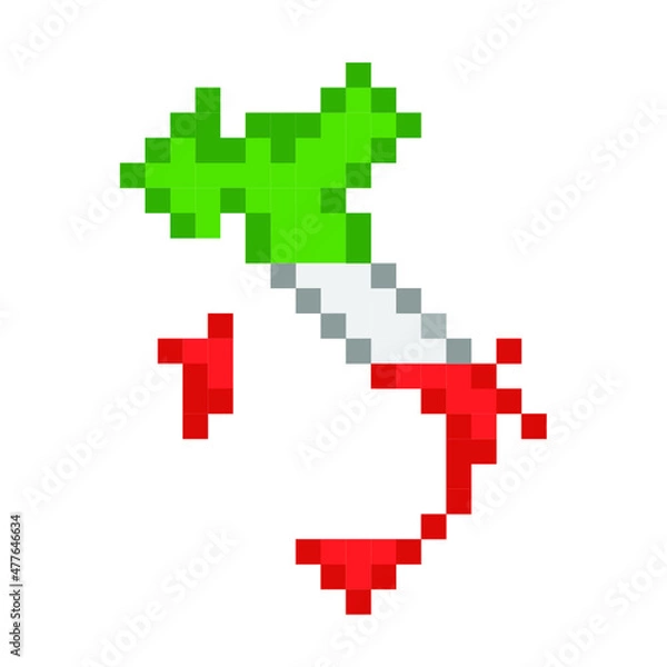 Fototapeta ITALY MAP 8 bit - Vector Fully Editable