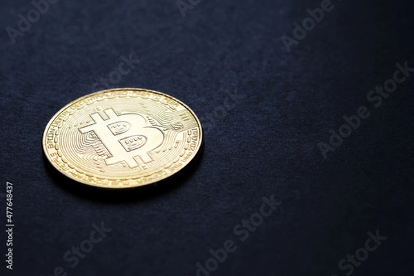 Fototapeta Golden bitcoin coin