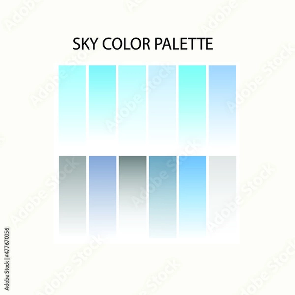 Fototapeta Sky gradient color palette. gradient swashes