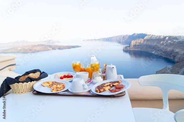 Fototapeta fresh breakfast by seaside