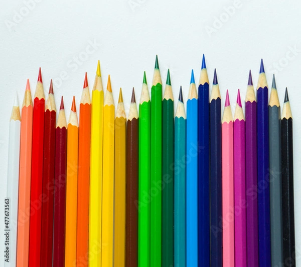 Obraz several colored pencils on one sheet
