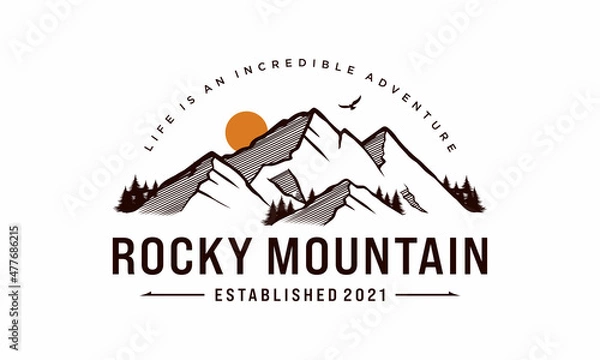 Obraz High Mountain icon Logo vector illustration design Template