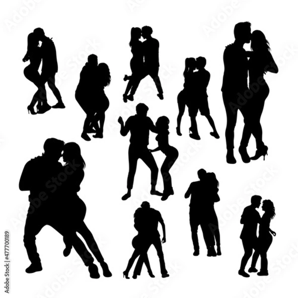 Fototapeta Kizomba dancer silhouettes. Good use for symbol, logo, mascot, icon, sign, or any design you want.