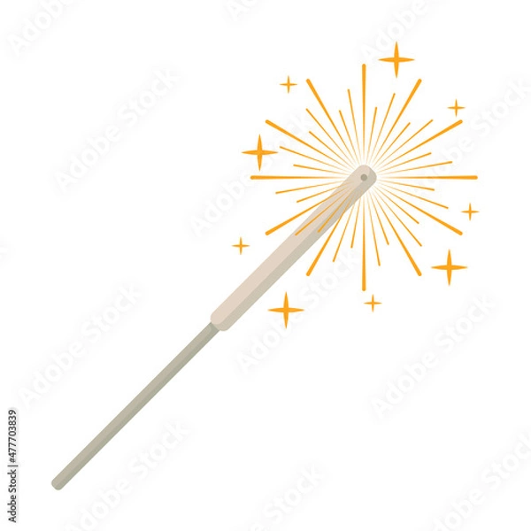 Fototapeta Abstract Flat Cartoon Christmas Sparkler Xmas Happy New Year Vector Design Style Element Isolated Protection Concept