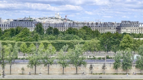 Fototapeta Les toits de Paris et les bords de seine
