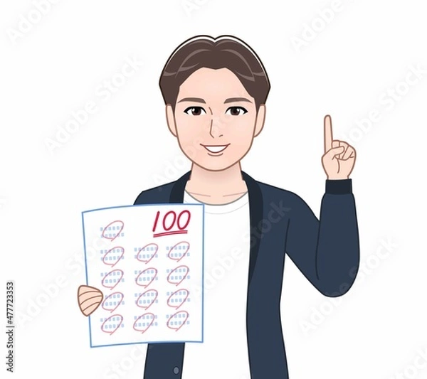 Fototapeta カーディガンを着た若い男性