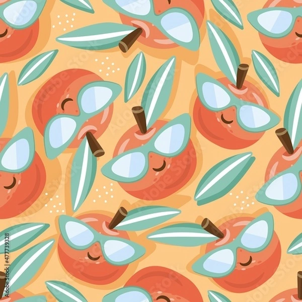 Obraz seamless pattern orange with glasses