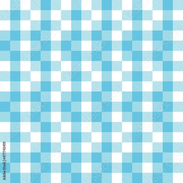 Fototapeta Blue and white Scotland textile seamless pattern. Fabric texture check tartan plaid. Abstract geometric background for cloth, card, fabric. Monochrome graphic repeating design. Modern squared ornament