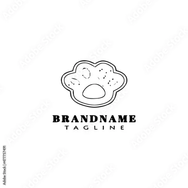 Obraz pet foot print cartoon logo template icon design black isolated vector illustration