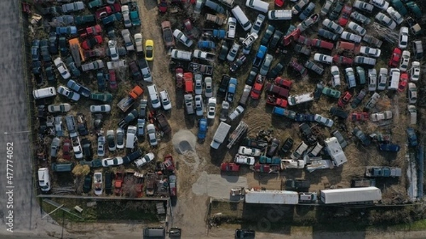 Obraz Drone View of Junkyard