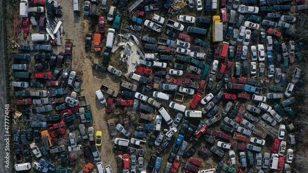 Obraz Drone View of Junkyard