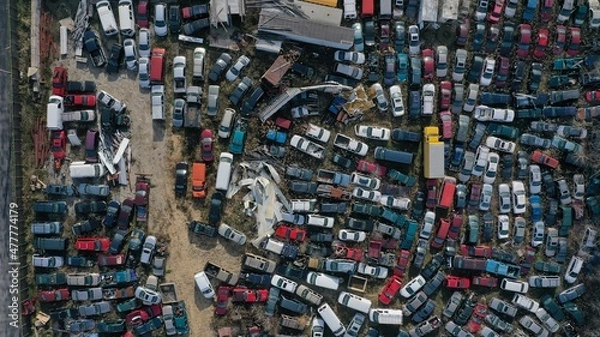 Obraz Drone View of Junkyard