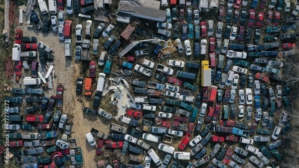 Obraz Drone View of Junkyard
