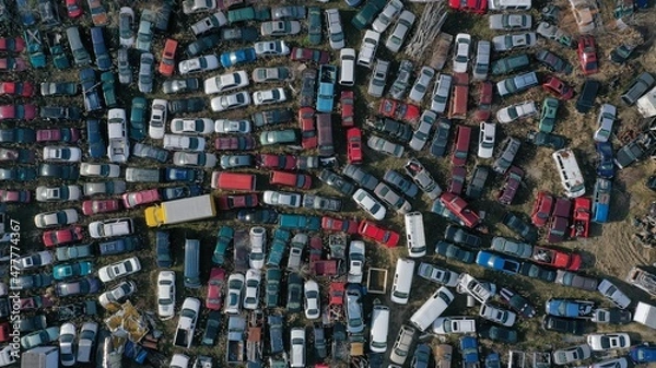 Obraz Drone View of Junkyard