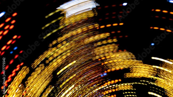 Obraz Blurred defocused lights in motion of christmas tree