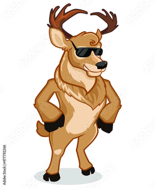 Obraz deer mascot cartoon in vector