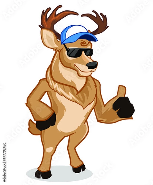 Obraz deer mascot cartoon in vector