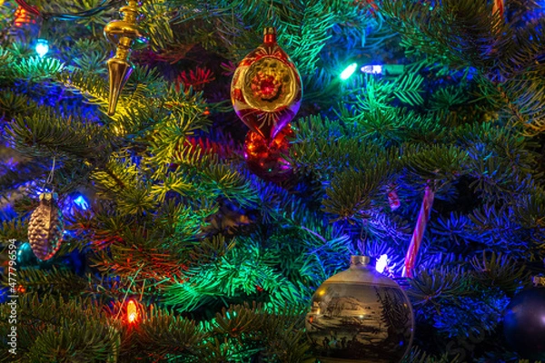 Obraz christmas tree and decorations