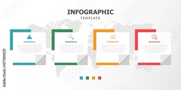 Obraz Four steps infographic element template 