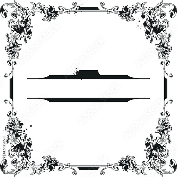Obraz Heraldry Calligraphic Frame 01