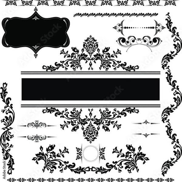 Obraz Set of vintage elements 04